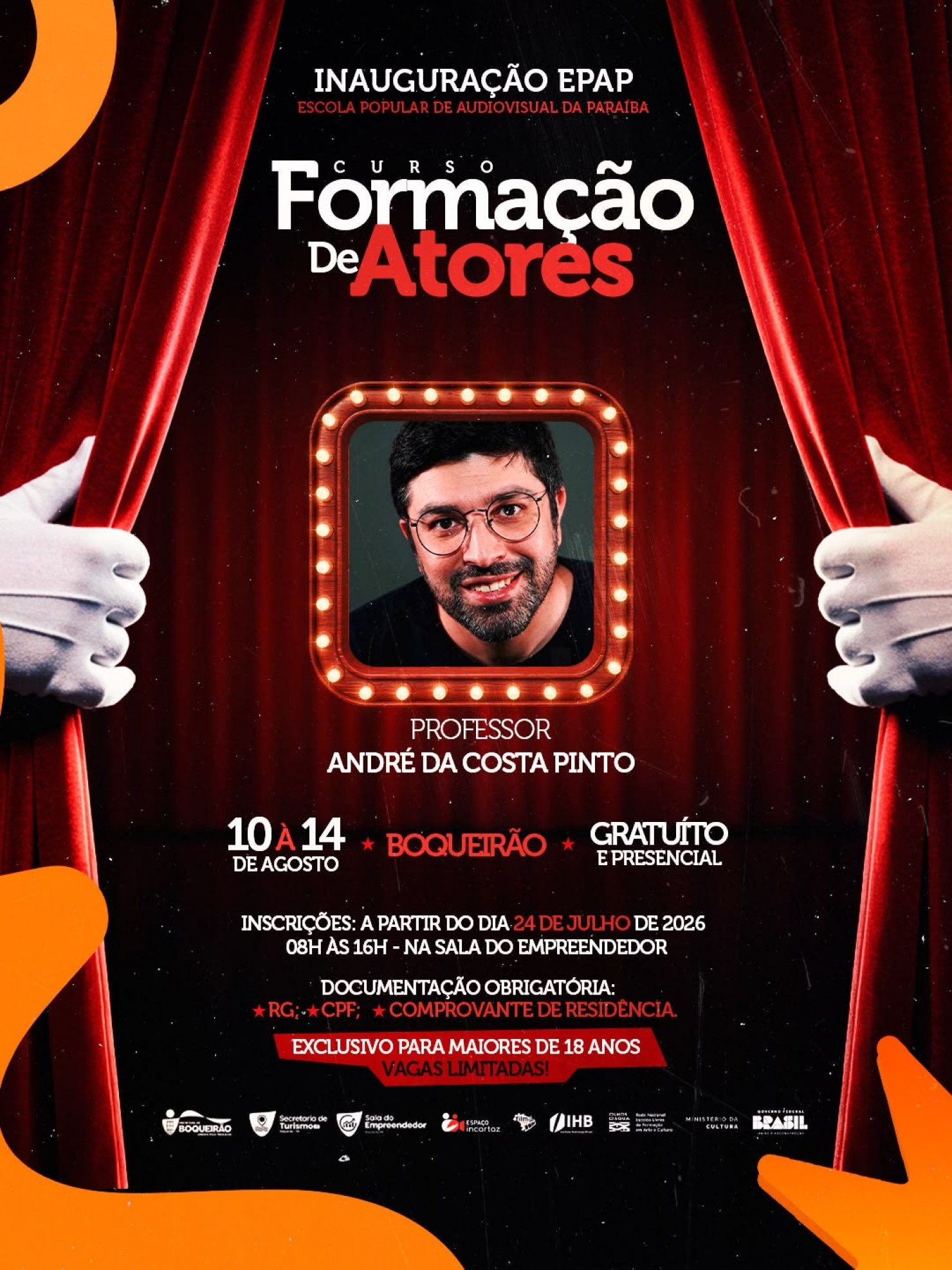Boqueirão recebe curso gratuito de Formação de Atores com inscrições abertas a partir desta Sexta-feira (24)